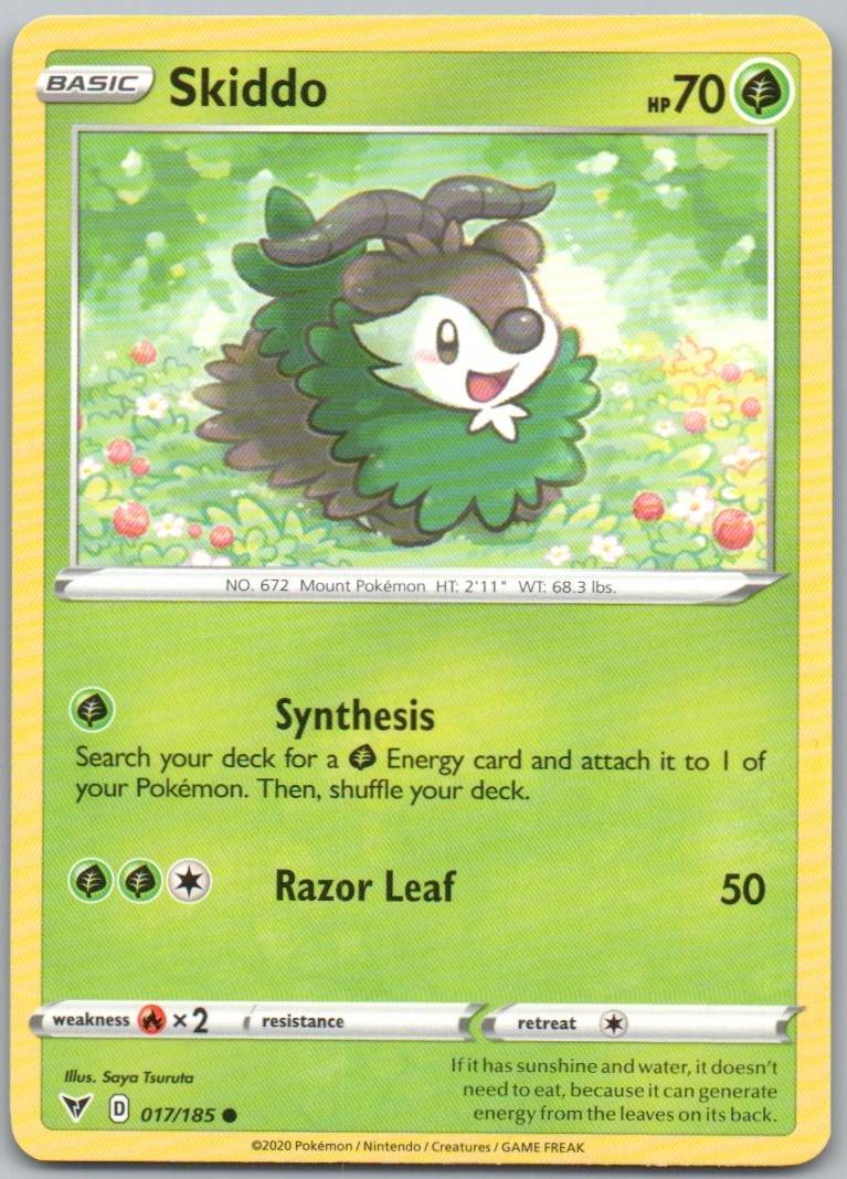 Skiddo 017 Normal Grass Card - Vivid Voltage