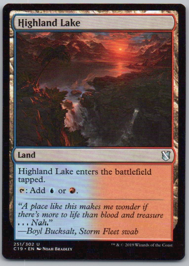 Highland Lake 251 Normal Land Card - Commander 2019