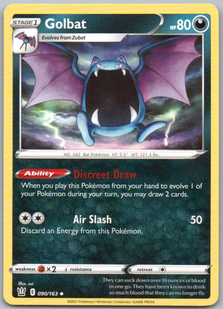 Golbat 090 Normal Darkness Card - Battle Styles