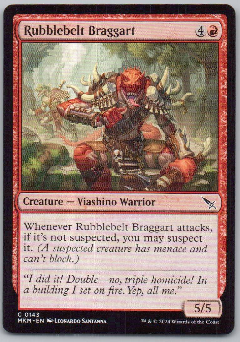 Rubblebelt Braggart 143 0 Creature Card - Murders at Karlov Manor