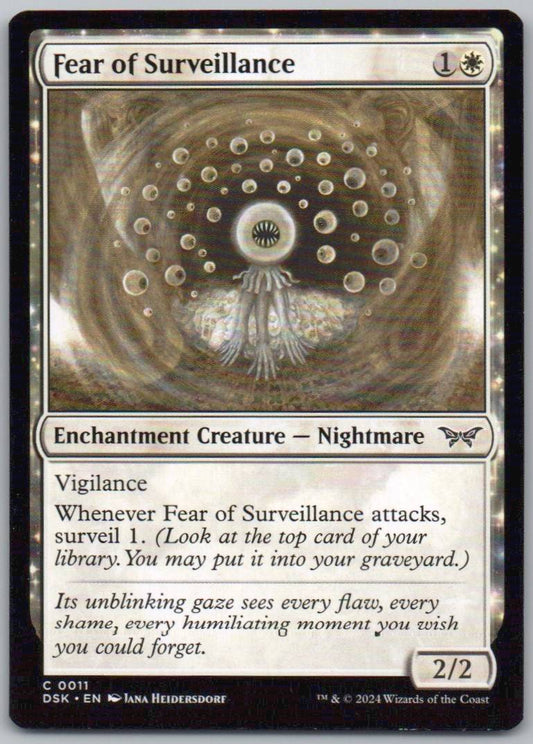 Fear of Surveillance 11 Normal Enchantment Card - Duskmourn: House of Horror