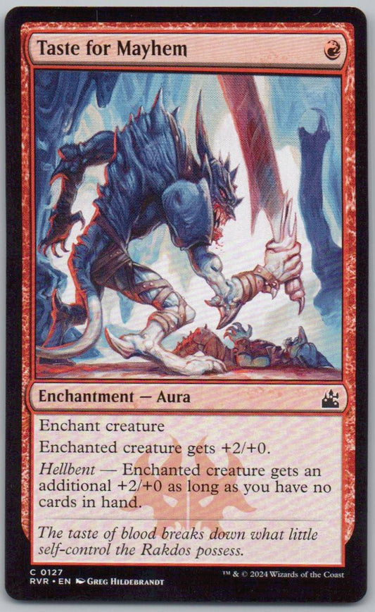 Taste for Mayhem 127 Normal Enchantment Card - Ravnica Remastered