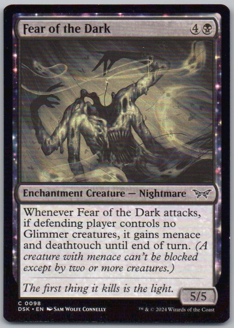 Fear of the Dark 98 Normal Enchantment Card - Duskmourn: House of Horror