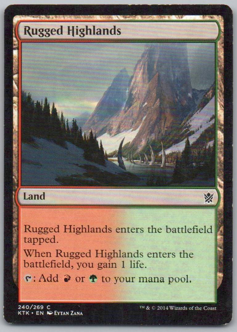 Rugged Highlands 240 0 Land Card - Khans of Tarkir
