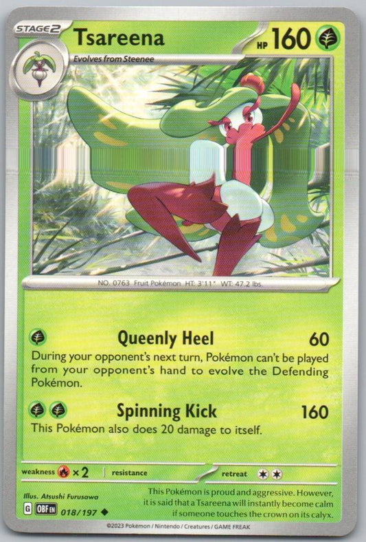 Tsareena 018 Normal Grass Card - Obsidian Flames