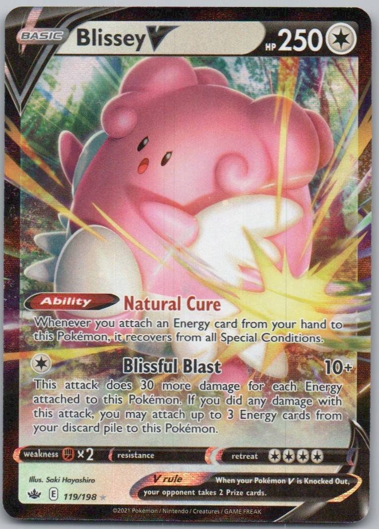 Blissey V 119 Holo Colorless Card - Chilling Reign