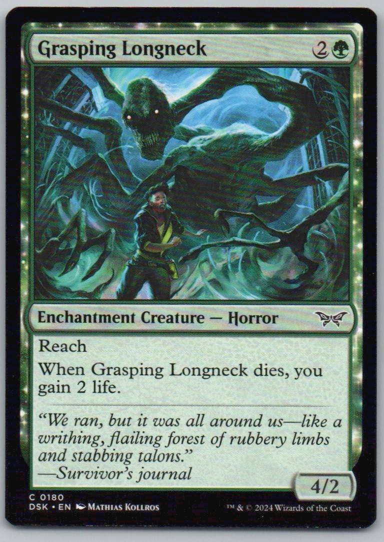Grasping Longneck 180 Normal Enchantment Card - Duskmourn: House of Horror
