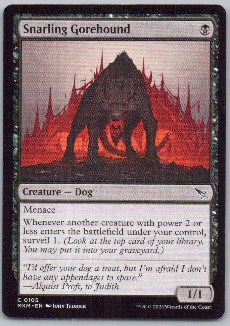 Snarling Gorehound 105 0 Creature Card - Murders at Karlov Manor
