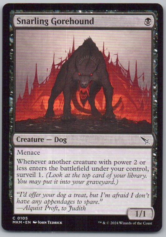 Snarling Gorehound 105 0 Creature Card - Murders at Karlov Manor