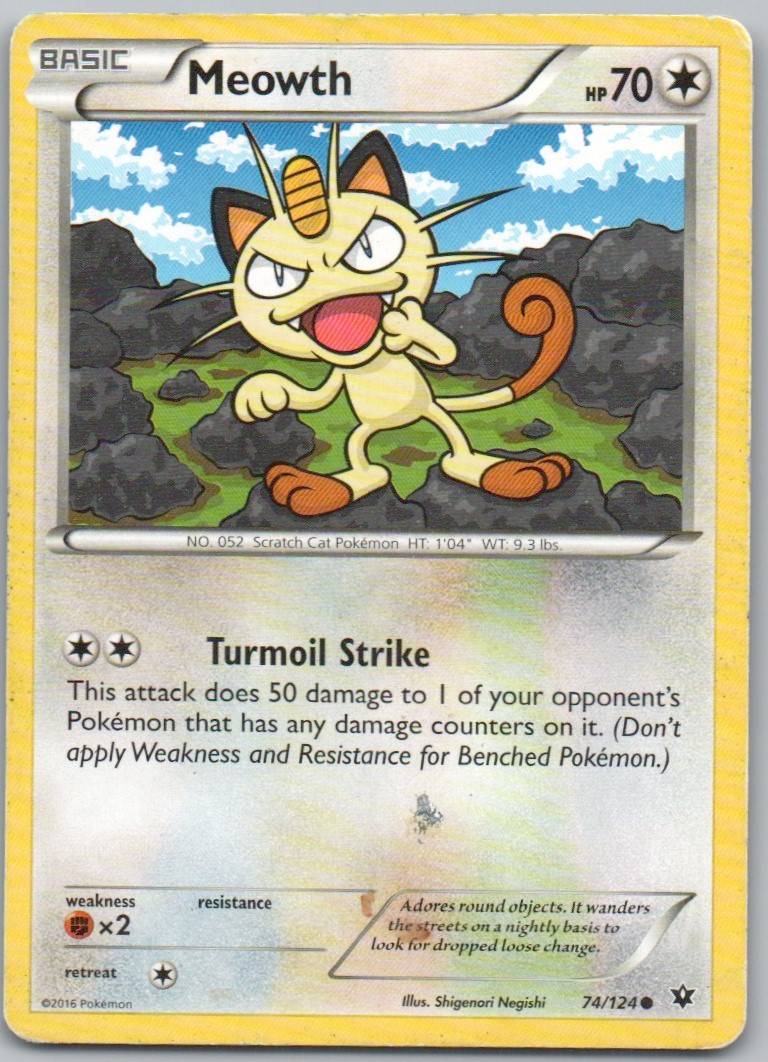 Meowth 074 Normal Colorless Card - Fates Collide