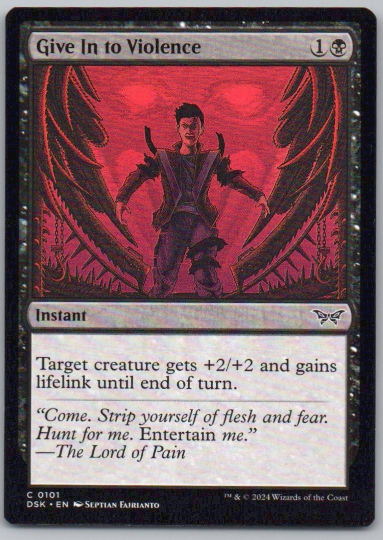 Give In to Violence 101 Normal Instant Card - Duskmourn: House of Horror