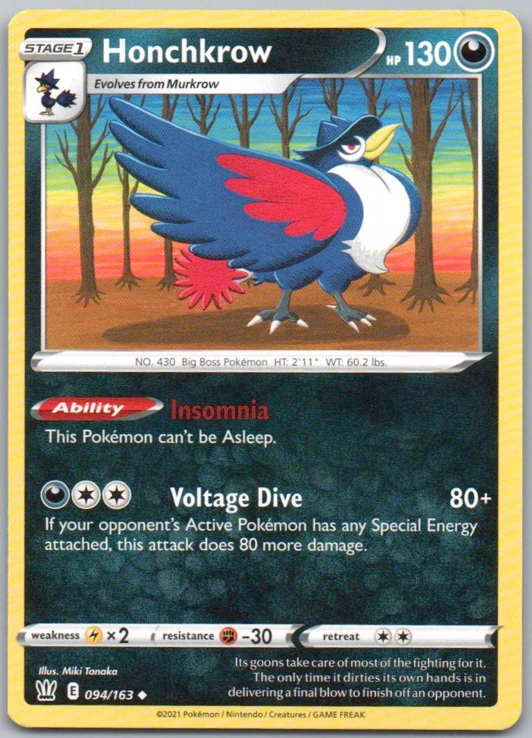Honchkrow 094 Normal Darkness Card - Battle Styles