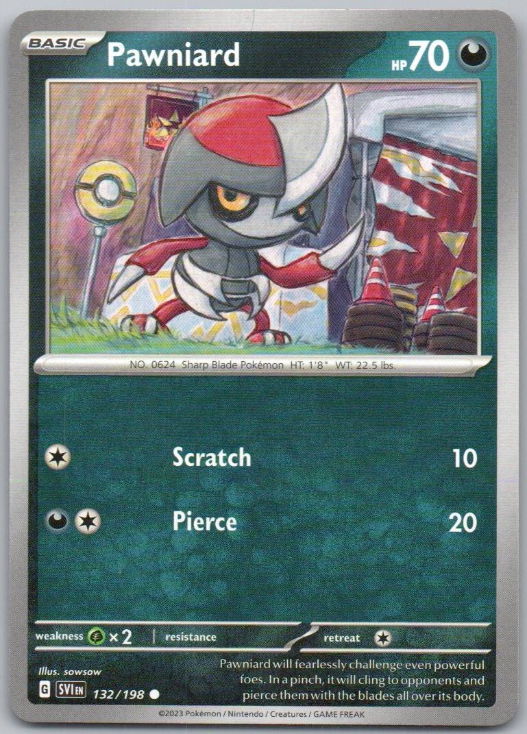 Pawniard 132 Normal Darkness Card - Scarlet & Violet