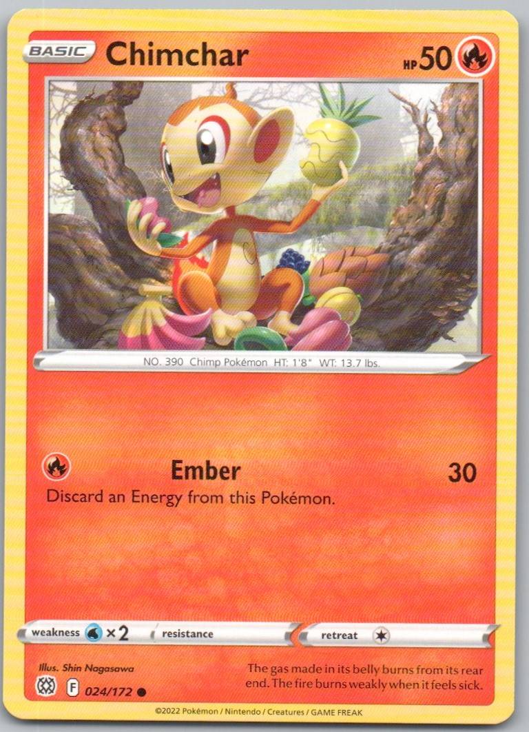 Chimchar 024 Normal Fire Card - Brilliant Stars