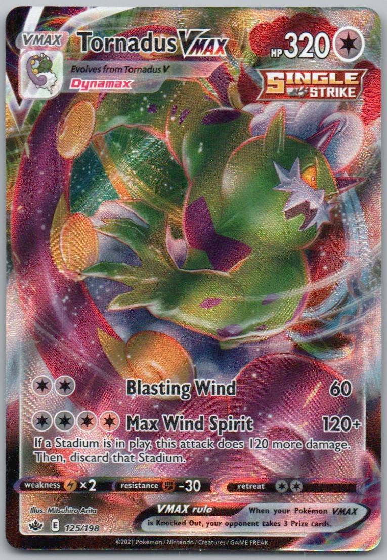 Tornadus VMAX 125 Holo Colorless Card - Chilling Reign