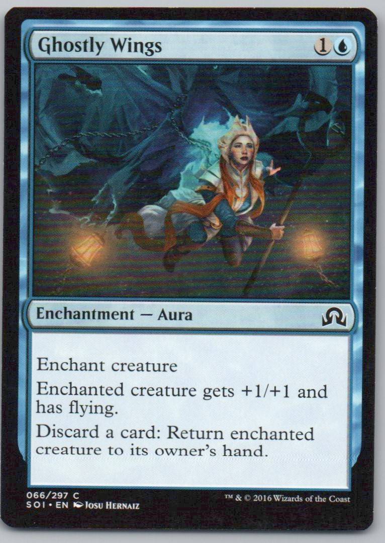 Ghostly Wings 66 Normal Enchantment Card - Shadows over Innistrad