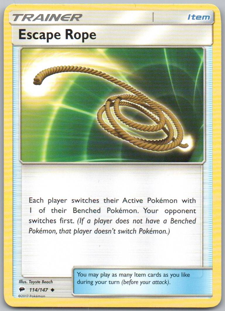 Escape Rope 114 Normal Trainer Card - Burning Shadows