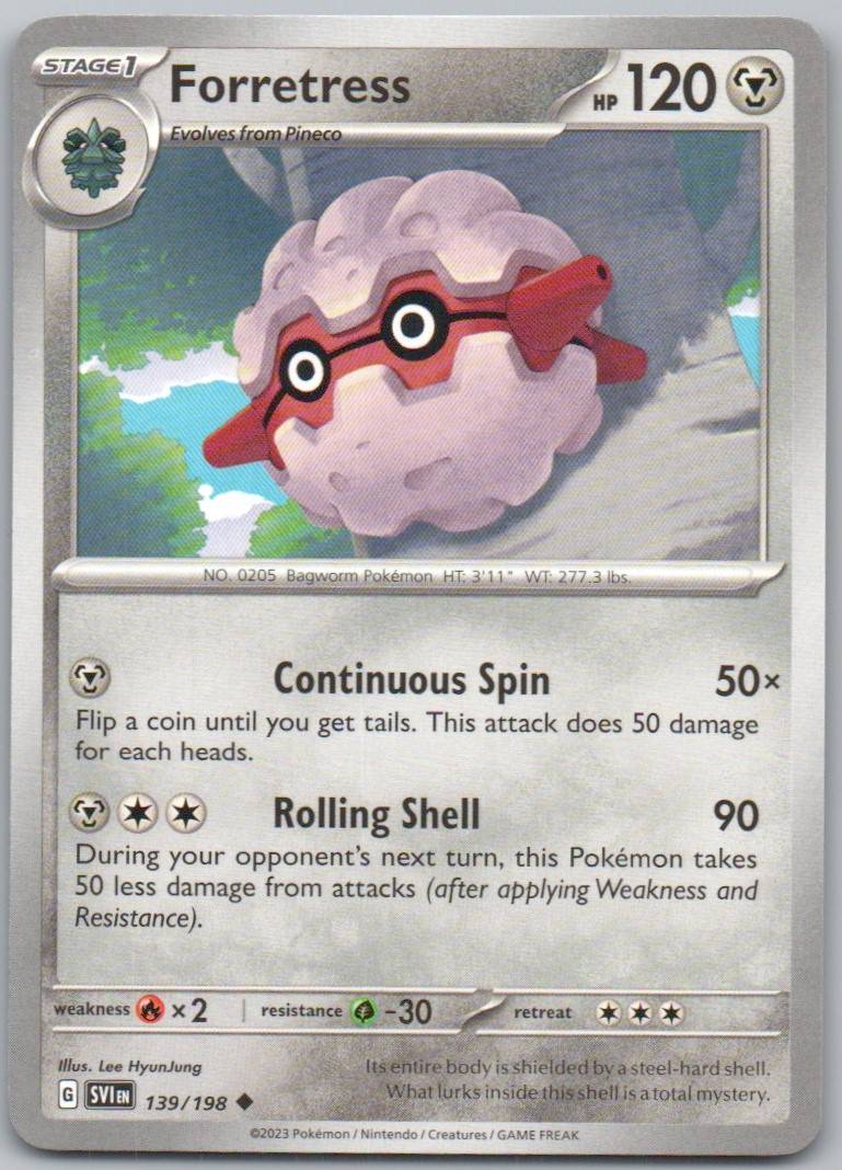 Forretress 139 Normal Metal Card - Scarlet & Violet