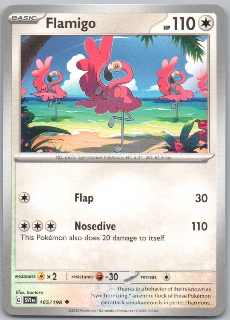 Flamigo 165 Normal Colorless Card - Scarlet & Violet
