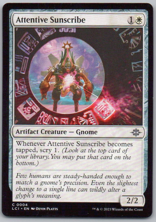 Attentive Sunscribe 4 0 Artifact Card - The Lost Caverns of Ixalan
