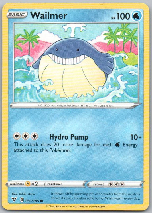 Wailmer 031 Normal Water Card - Vivid Voltage