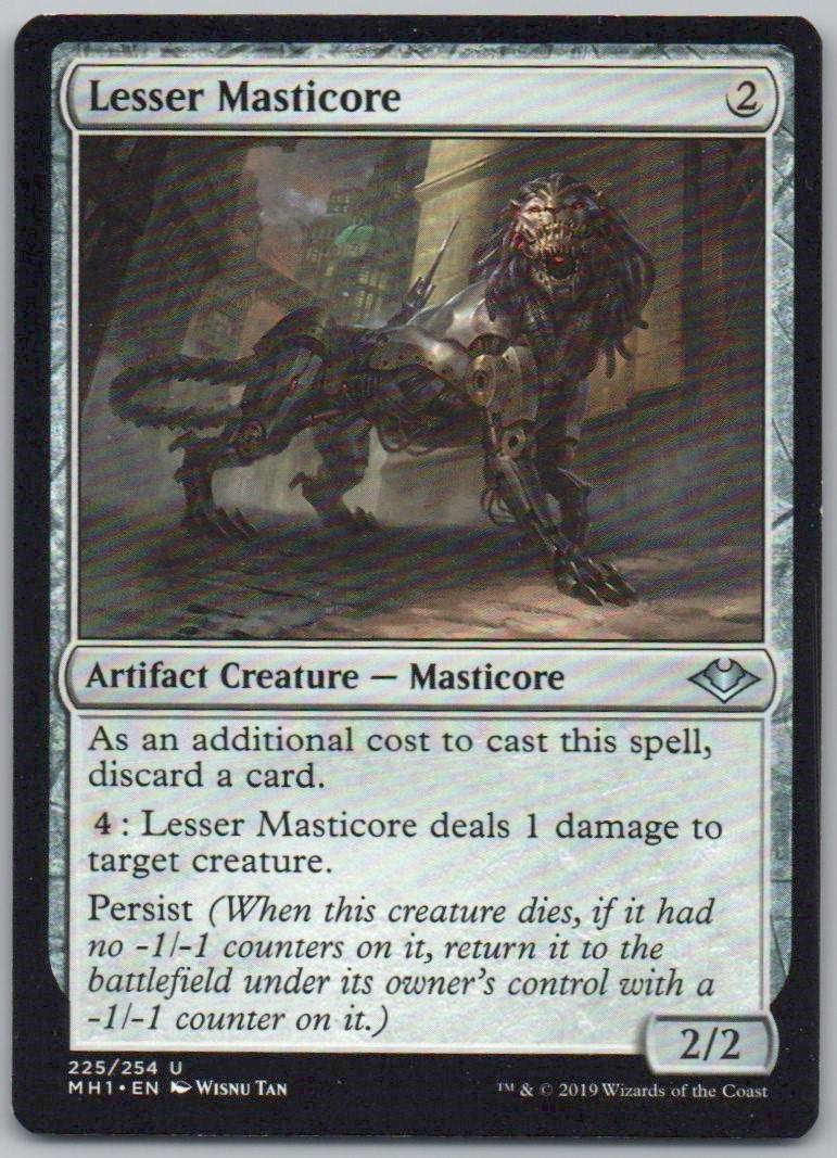Lesser Masticore 225 Normal Artifact Card - Modern Horizons