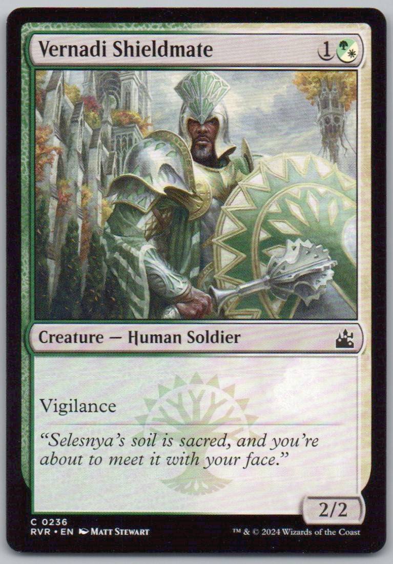 Vernadi Shieldmate 236 Normal Creature Card - Ravnica Remastered