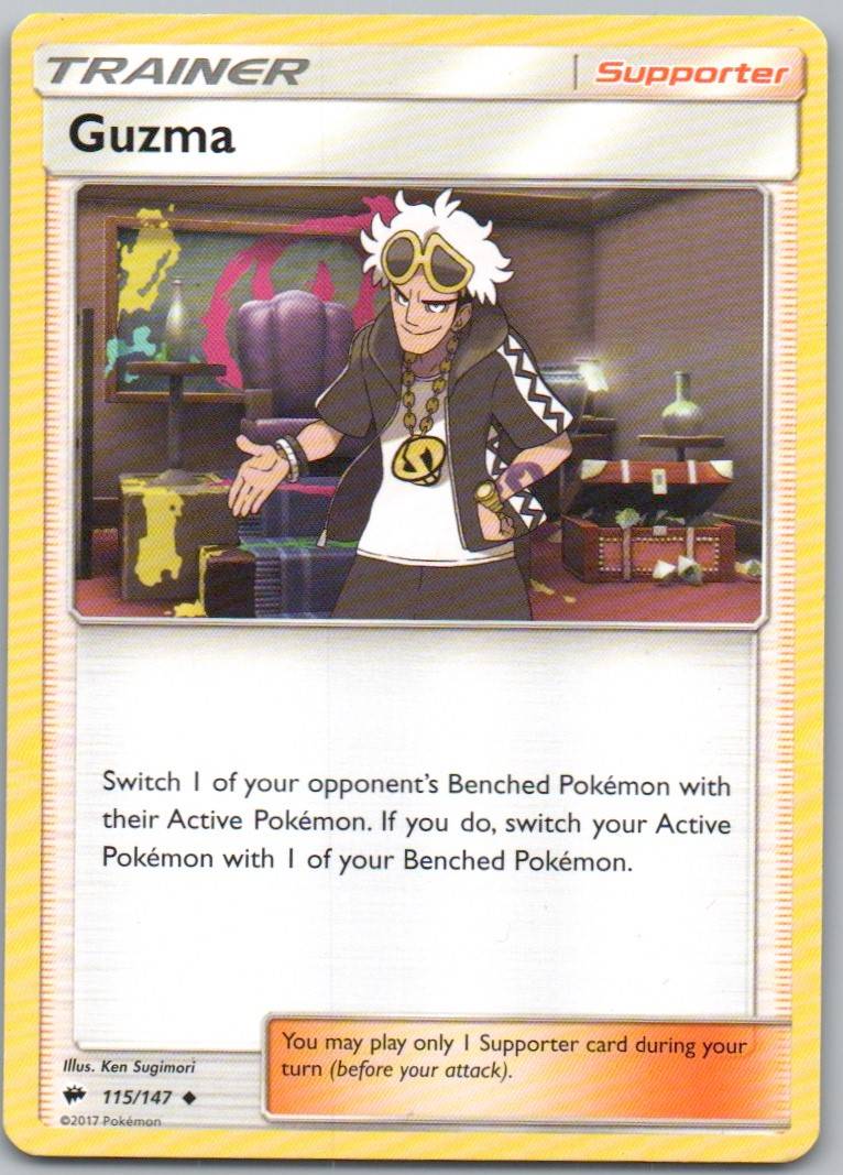 Guzma 115 Normal Trainer Card - Burning Shadows