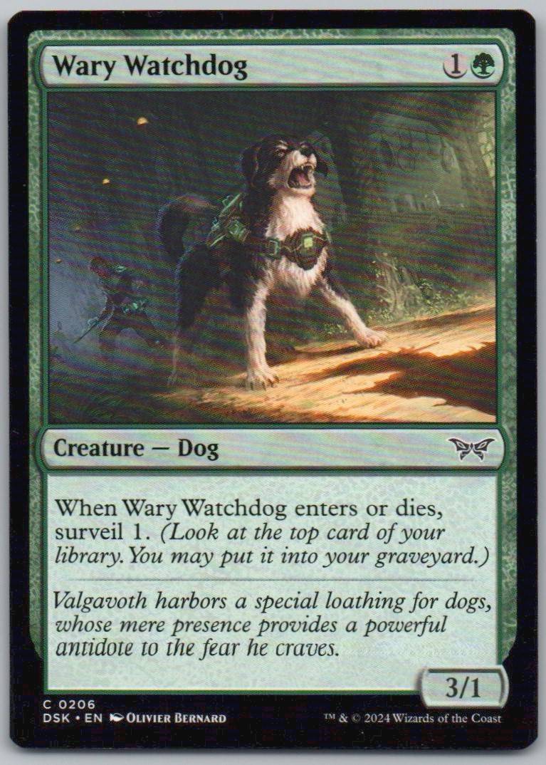 Wary Watchdog 206 Normal Creature Card - Duskmourn: House of Horror