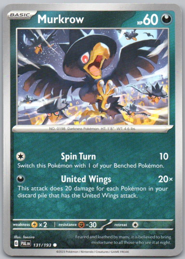 Murkrow 131 Normal Darkness Card - Paldea Evolved