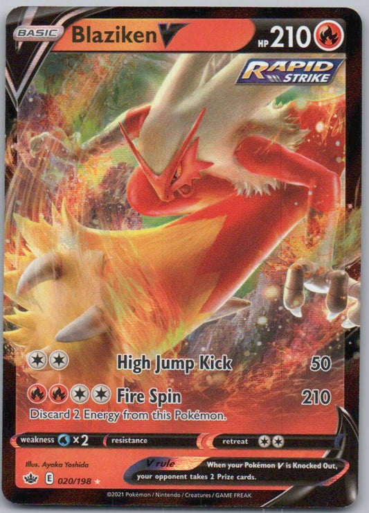Blaziken V 020 Holo Fire Card - Chilling Reign