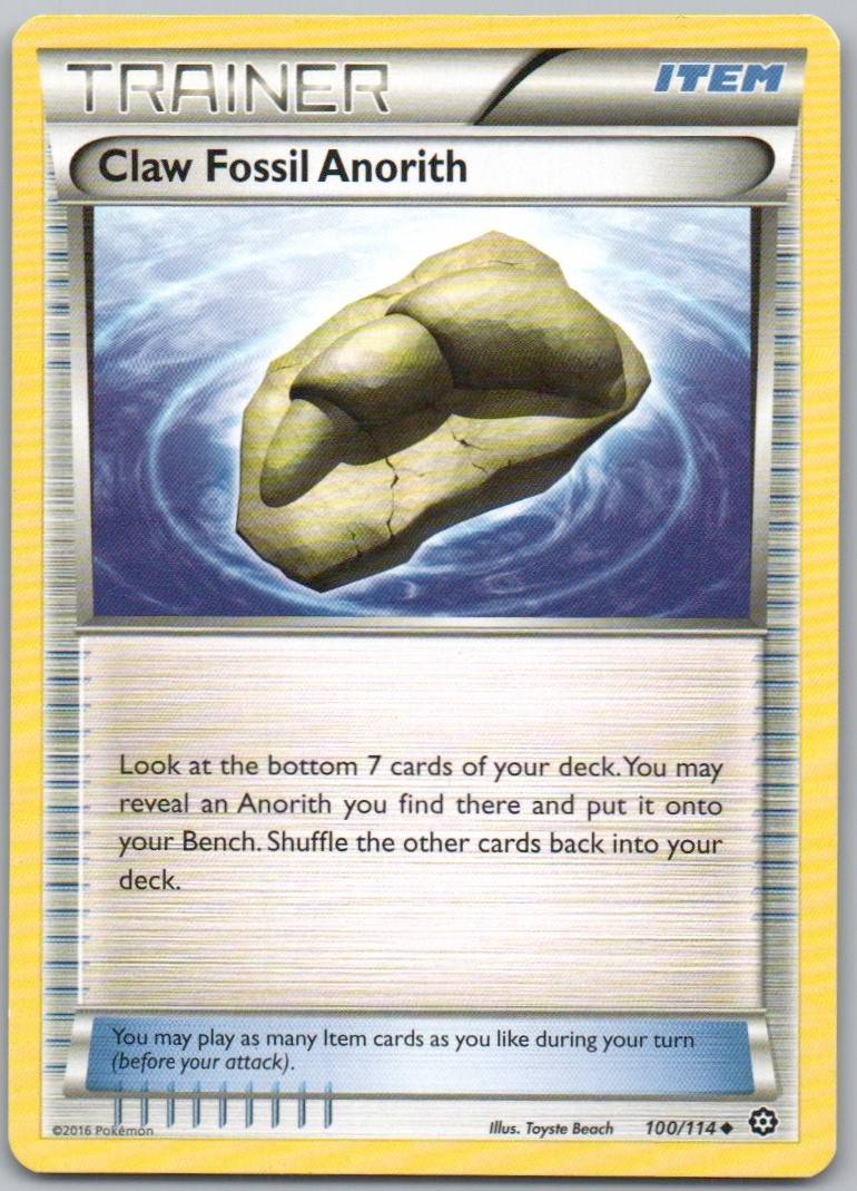 Claw Fossil Anorith 100 Normal Trainer Card - Steam Siege
