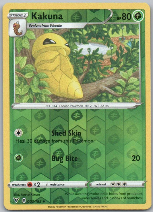 Kakuna 002 Reverse Holo Grass Card - Vivid Voltage