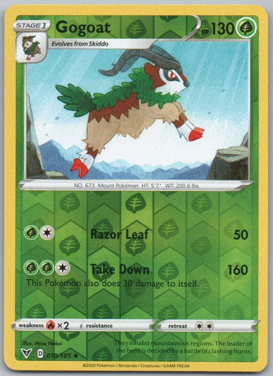 Gogoat 018 Reverse Holo Grass Card - Vivid Voltage