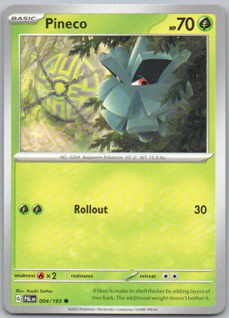 Pineco 004 Normal Grass Card - Paldea Evolved