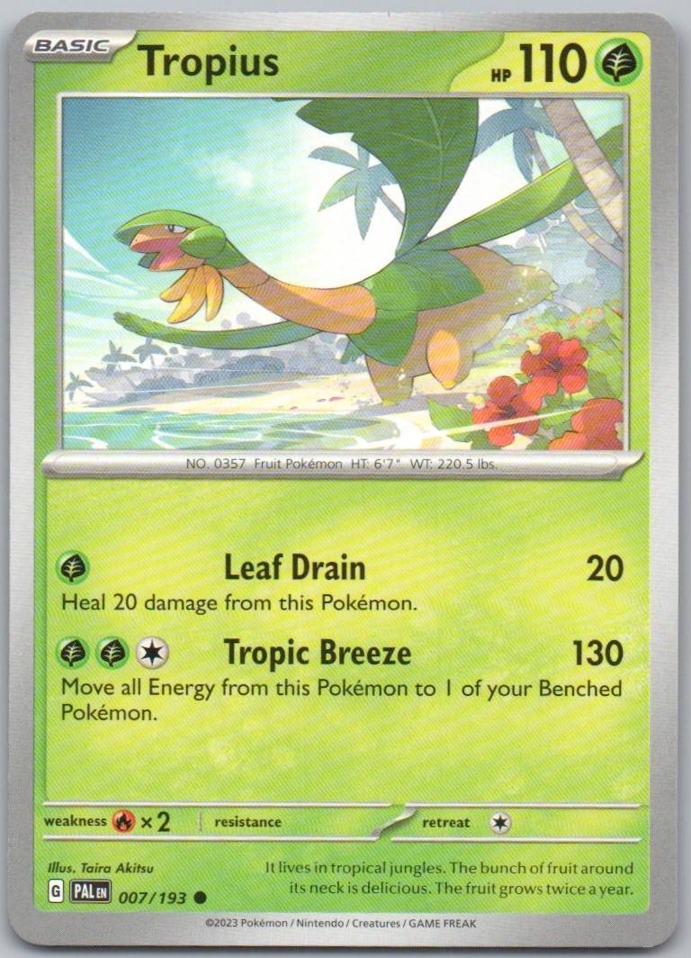 Tropius 007 Normal Grass Card - Paldea Evolved