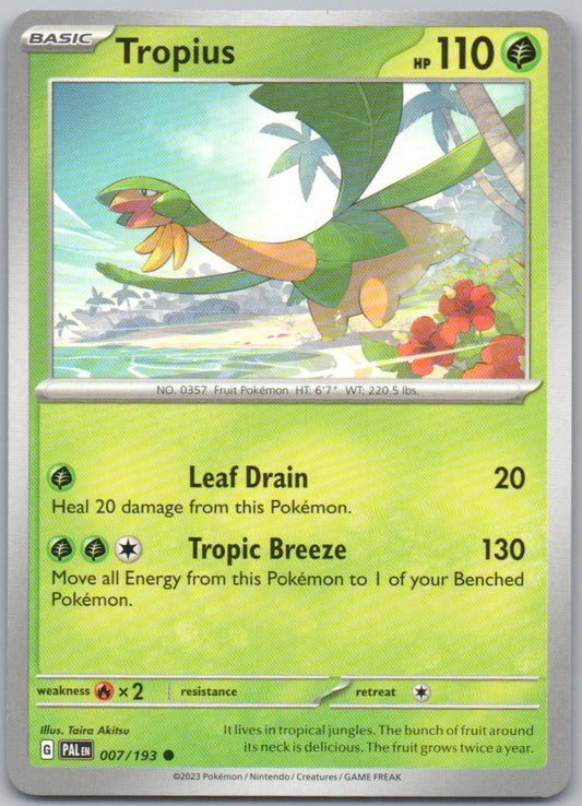 Tropius 007 Normal Grass Card - Paldea Evolved