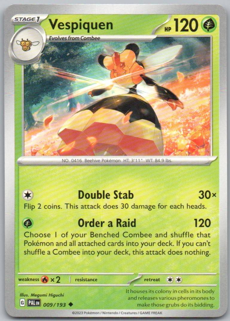 Vespiquen 009 Normal Grass Card - Paldea Evolved