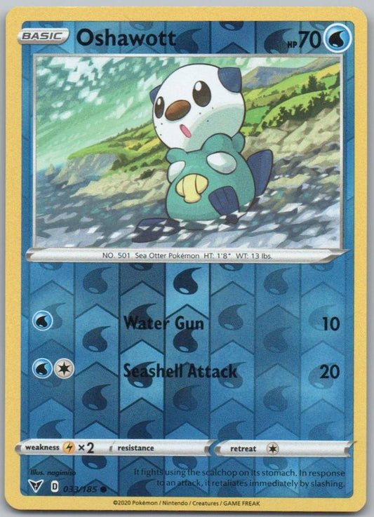 Oshawott 033 Reverse Holo Water Card - Vivid Voltage