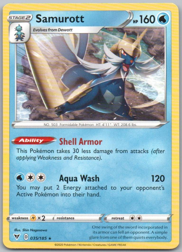 Samurott 035 Normal Water Card - Vivid Voltage