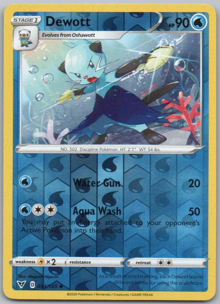 Dewott 034 Reverse Holo Water Card - Vivid Voltage