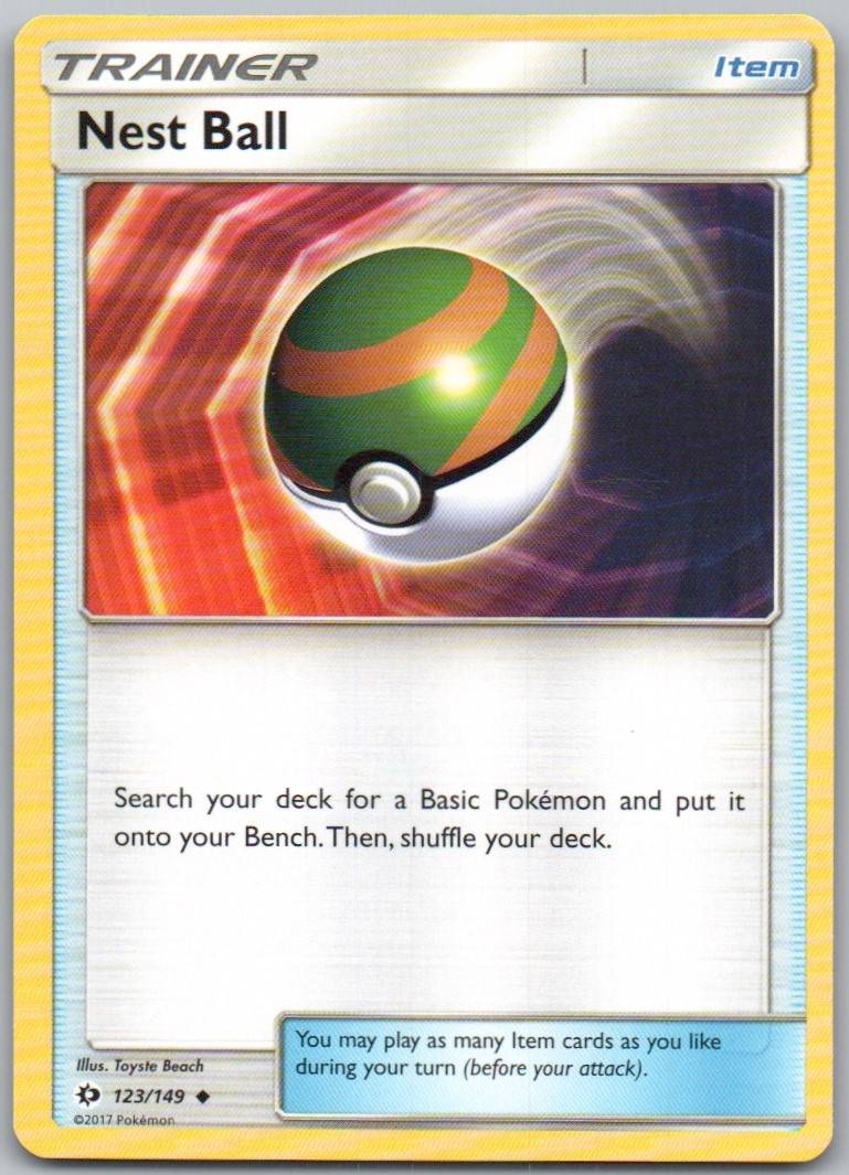 Nest Ball 123 Normal Trainer Card - Sun & Moon Base
