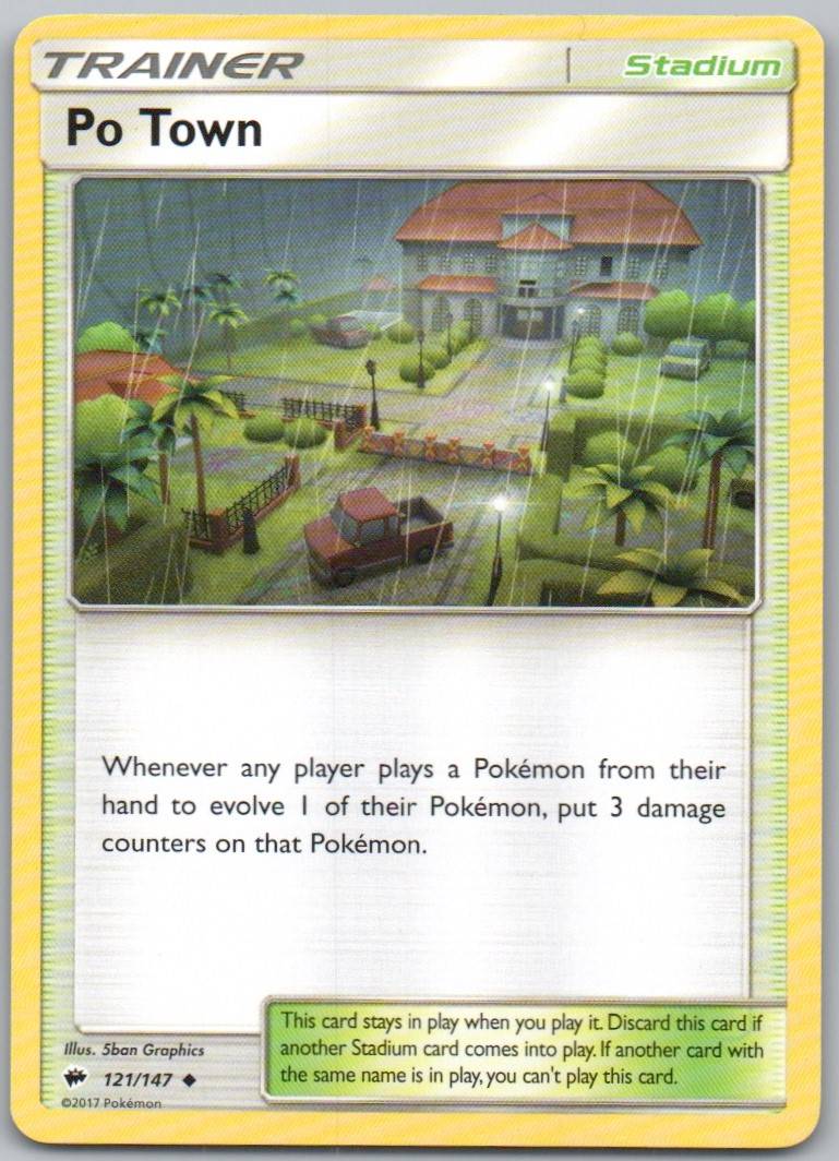 Po Town 121 Normal Trainer Card - Burning Shadows