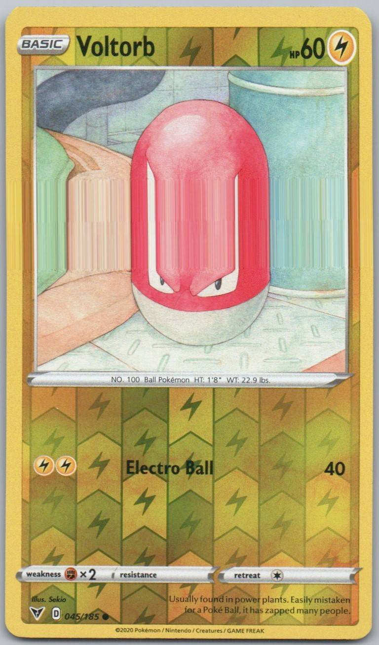 Voltorb 045 Reverse Holo Lightning Card - Vivid Voltage