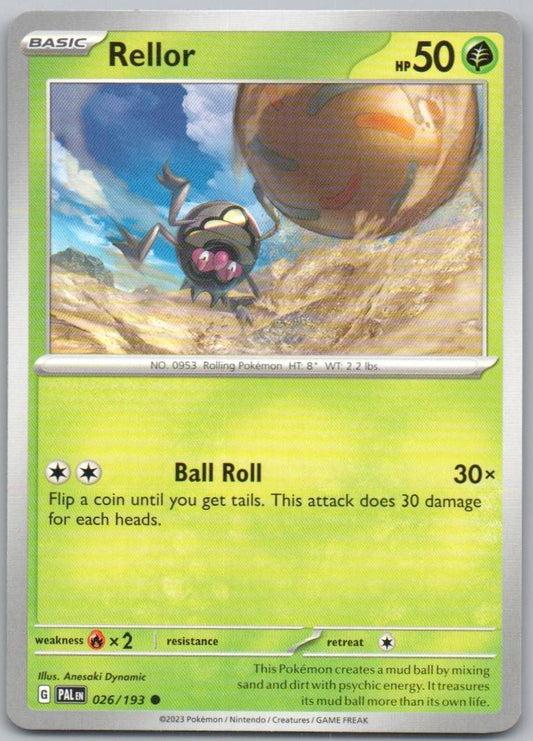 Rellor 026 Normal Grass Card - Paldea Evolved
