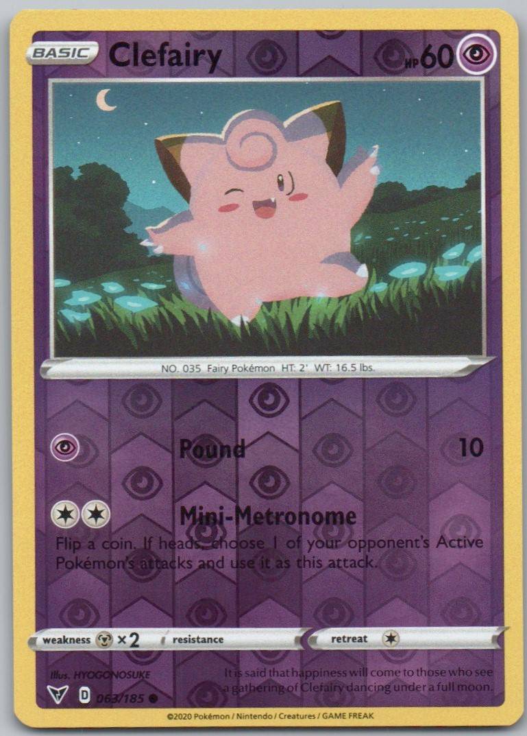 Clefairy 063 Reverse Holo Psychic Card - Vivid Voltage