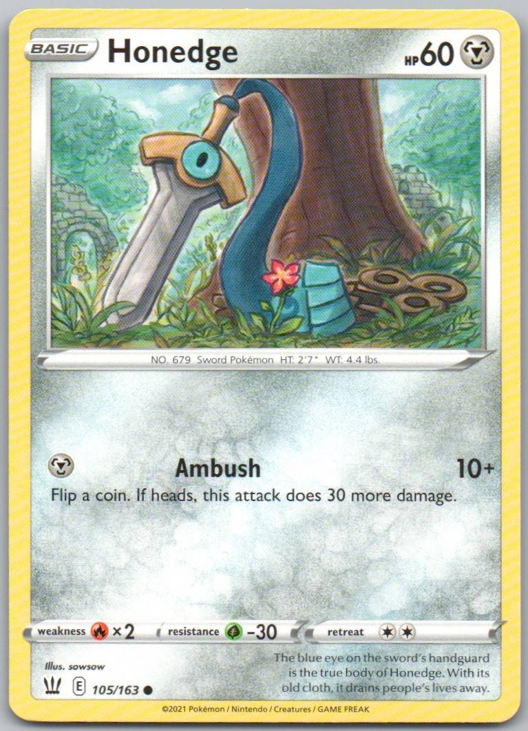 Honedge 105 Normal Metal Card - Battle Styles