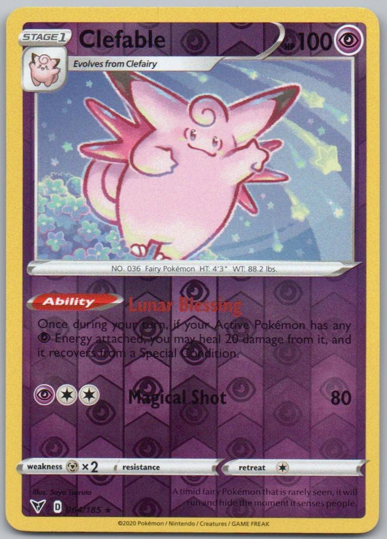 Clefable 064 Reverse Holo Psychic Card - Vivid Voltage