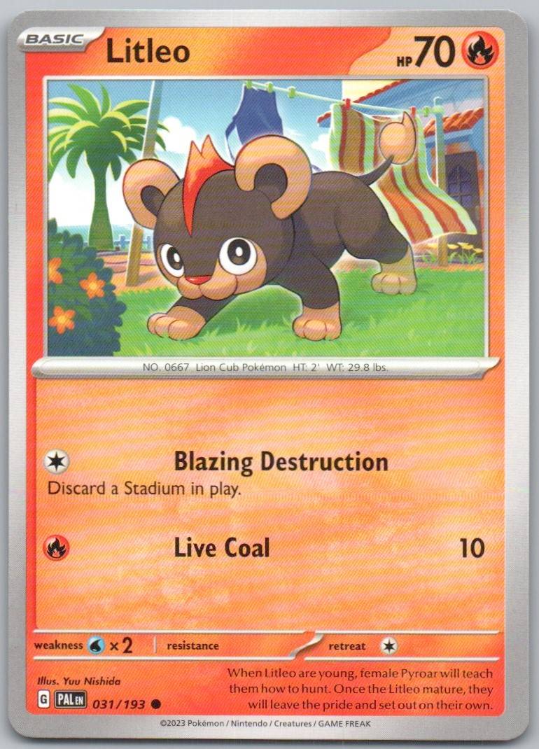 Litleo 031 Normal Fire Card - Paldea Evolved