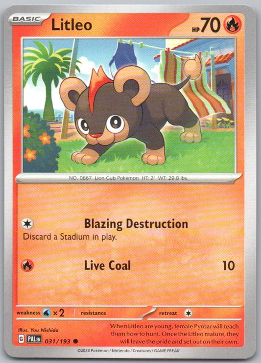 Litleo 031 Normal Fire Card - Paldea Evolved